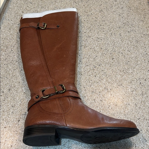 NIB WIDE CALF 8M Naturalizer Leather N5 Comfort Jodee Light Brown Riding Boots - Picture 10 of 15